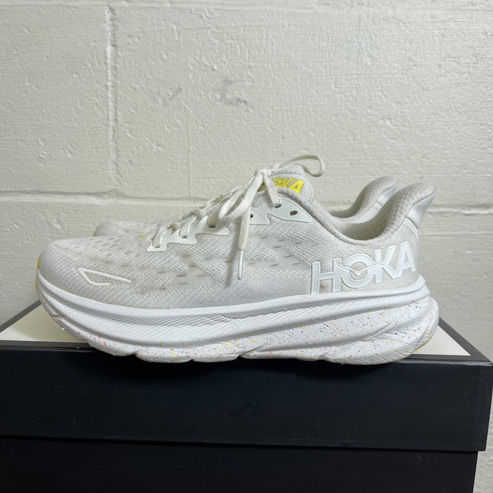 Hoka‎ One One Clifton 9 1127896-WTL White Lemonade Running Shoes Women's 10 B - Picture 4 of 11